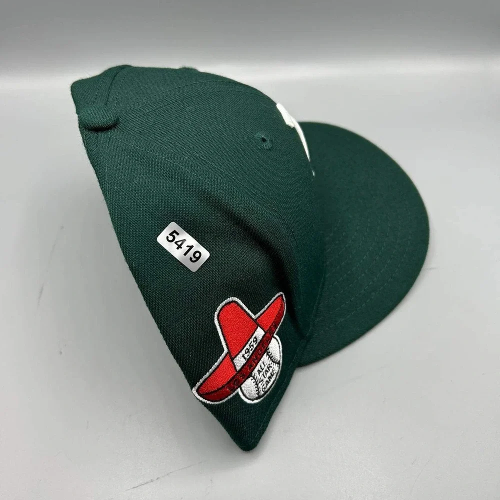 Los Angeles LA Dodgers Hat Men‎ 7 3/8 Green Red 59Fifty New Era MLB Fitted Cap